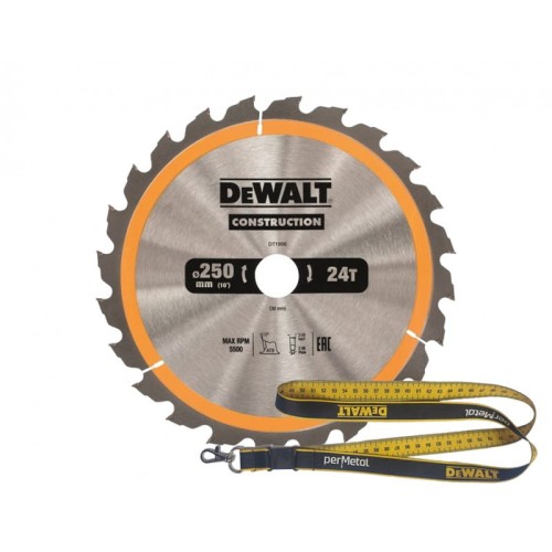 DeWalt DT1956-QZ Piła tarczowa do cięcia drewna 250x30mm
