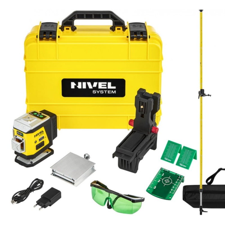 Nivel System CL3G Laser krzyżowy 3x360 Zestaw + Tyczka