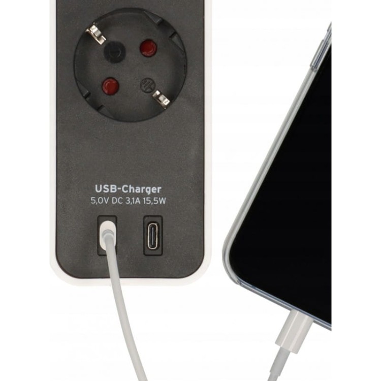 Brennenstuhl Listwa Zasilająca Z 2 Gniazdami Usb-c 4 Gniazda 1,5m
