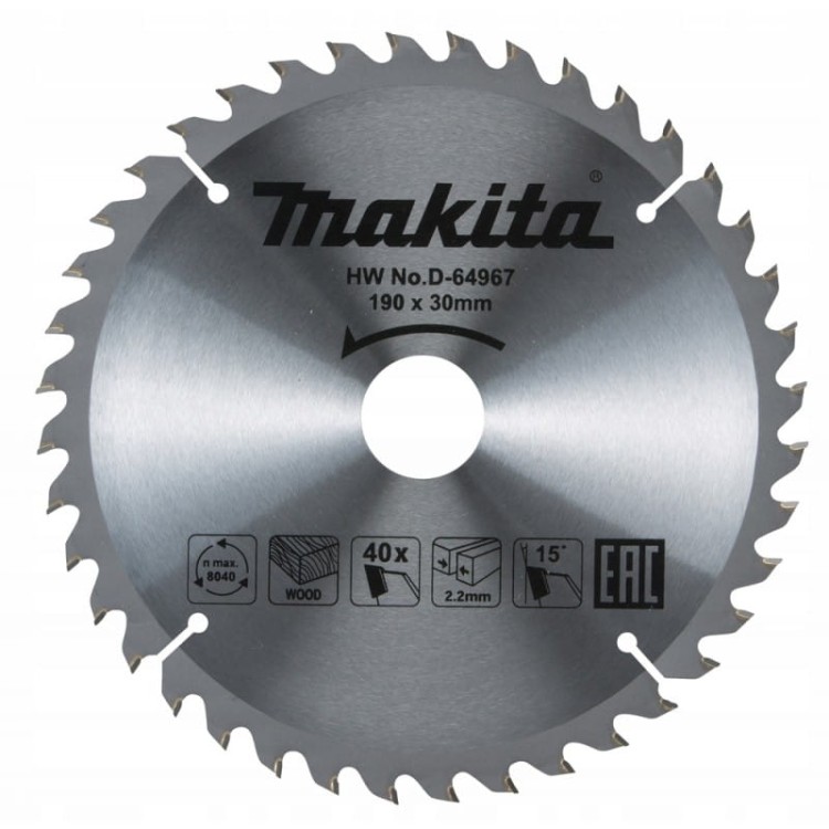 Makita  d-64967 tarcza do drewna 190x30mm 40z