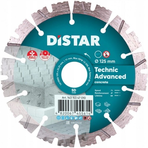 Distar Tarcza Diamentowa Technic Do Granitu i Betonu Advanced 125x2,2