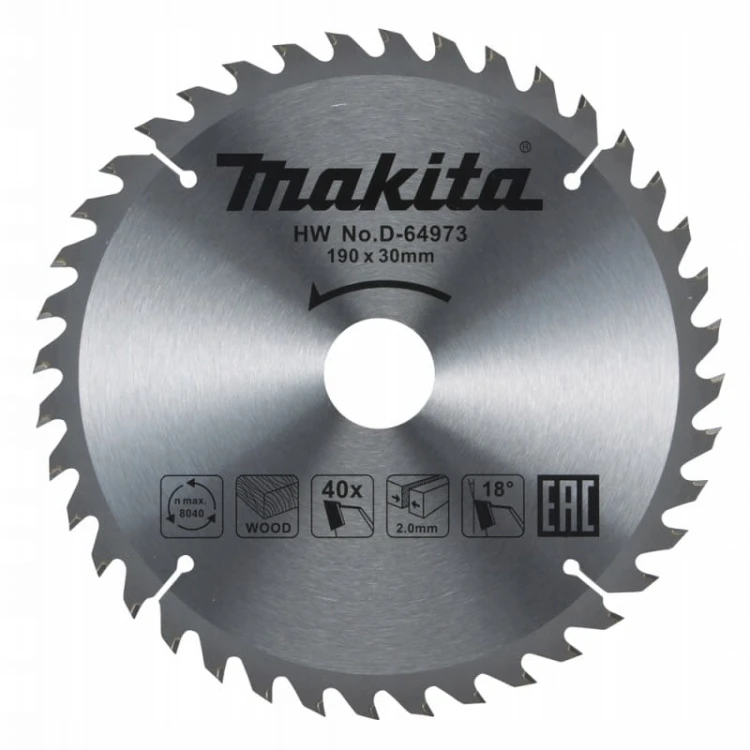 Makita D-64973 Tarcza Tnąca Standard T.c.t, 190x30, 40z, Drewno