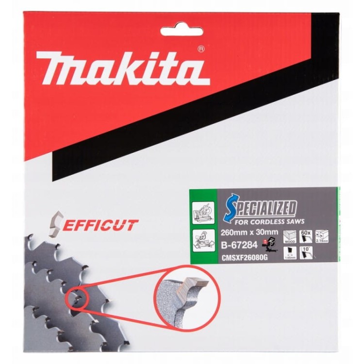 Makita b-67284 tarcza tnąca efficut 260x30 60z drewno