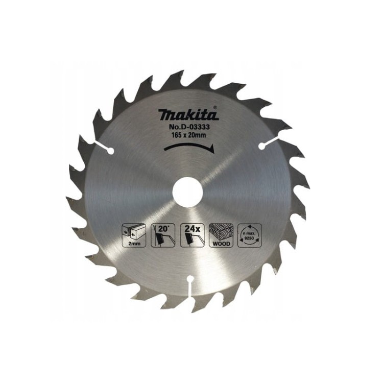 Makita d-03333 tarcza do drewna standard t.C.T, 165 x 20 mm, 24 z