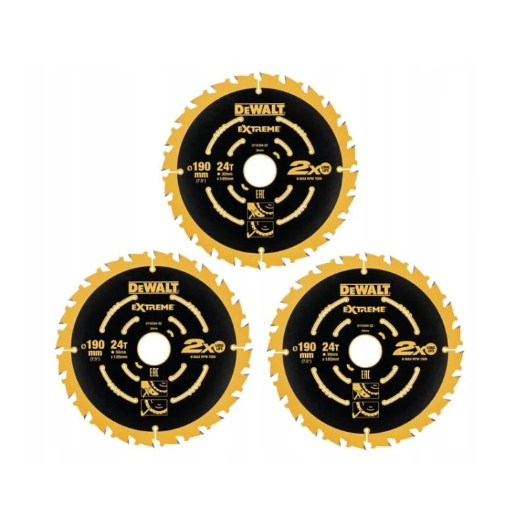 DEWALT DT10399 TARCZE DO DREWNA 190MM 24Z 3 SZT.