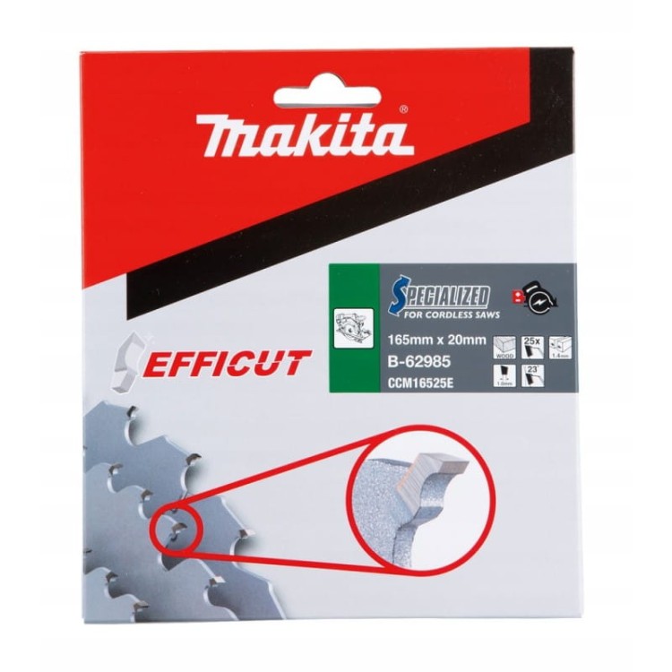 Makita b-62985 tarcza tnąca efficut 165x20 25z drewno