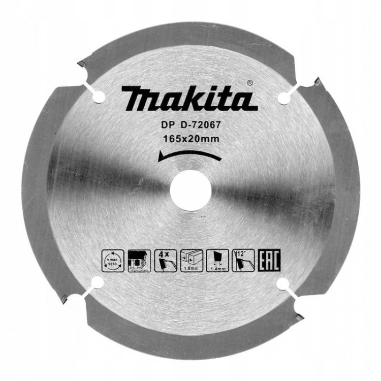 Makita d-72067 tarcza tnąca do sidingu 165mm, 4 zęby