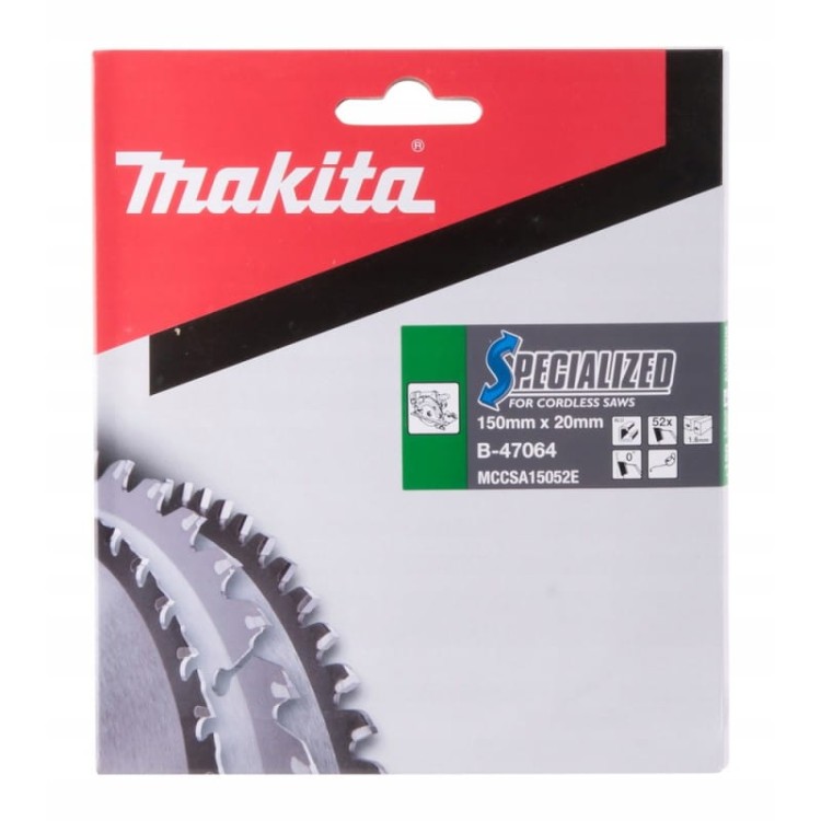 Makita b-47064 tarcza tnąca specialized 150x20mm 52z aluminium