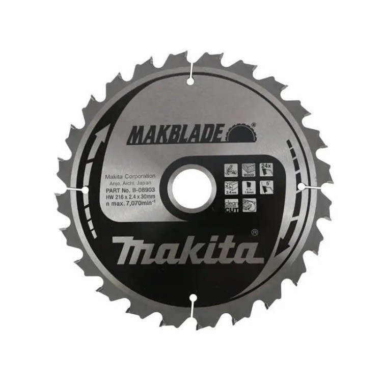 Makita b-08903 tarcza do cięcia drewna makblade t.C.T, 216 x 30 mm, 24 z