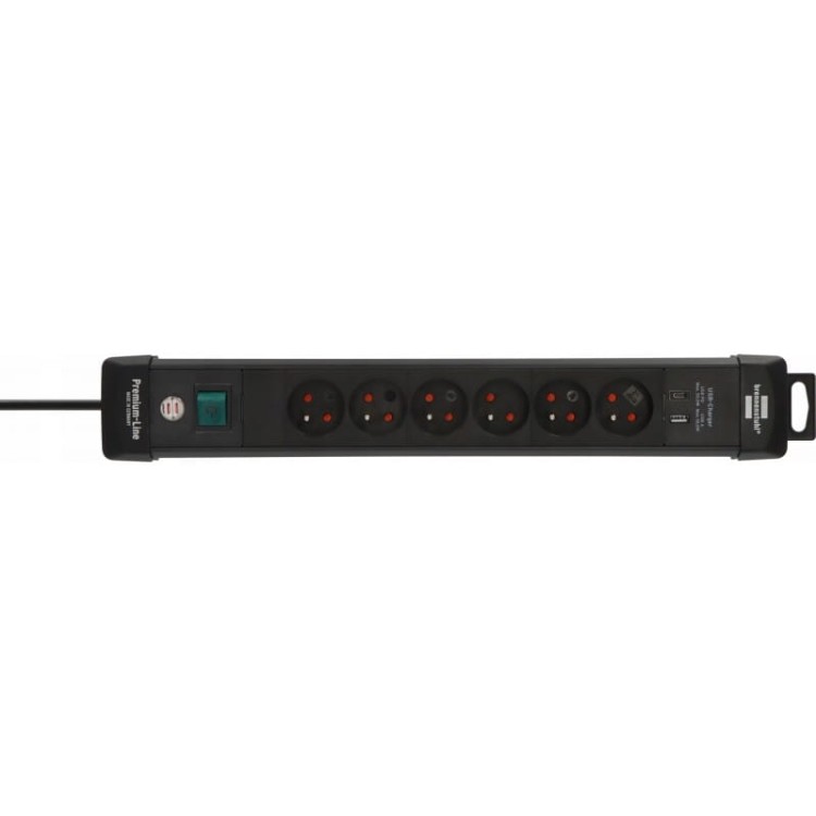 Brennenstuhl Listwa Zasilająca 6 Gniazd + Usb-c Pd 30w I Usb-a 3m Czarna