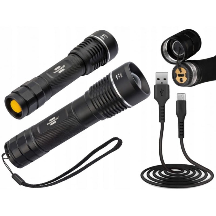 Brennenstuhl tl1200af latarka led akumulator 1250lm ip67 220m metalowa usb