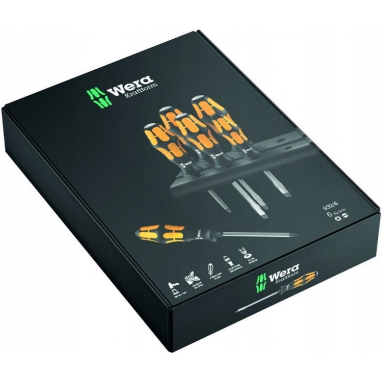 Wera 932/6 Zestaw Wkrętaków Kraftform Plus Uderzeniowych 6szt