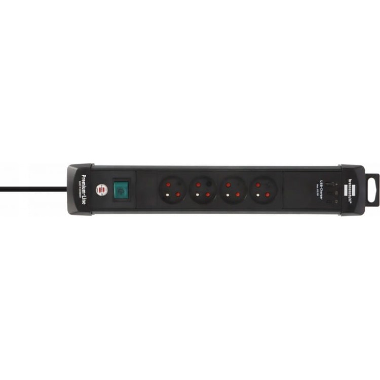 Brennenstuhl Listwa Zasilająca 4 Gniazda + Usb-c Pd 65w I Usb-a 3m Czarna