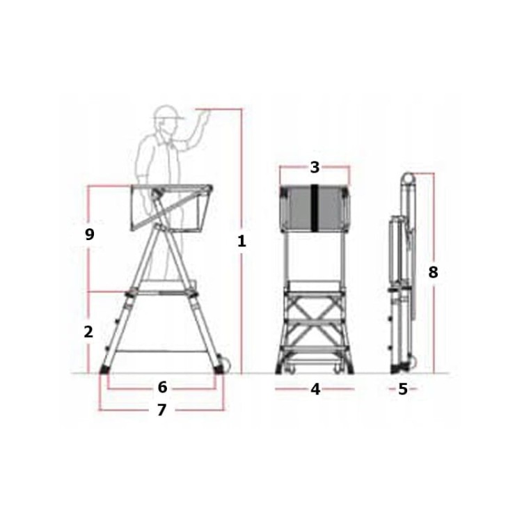 Podest roboczy drabina  aluminiowa regulowana faraone pls5 platforma 5 stopni 150kg