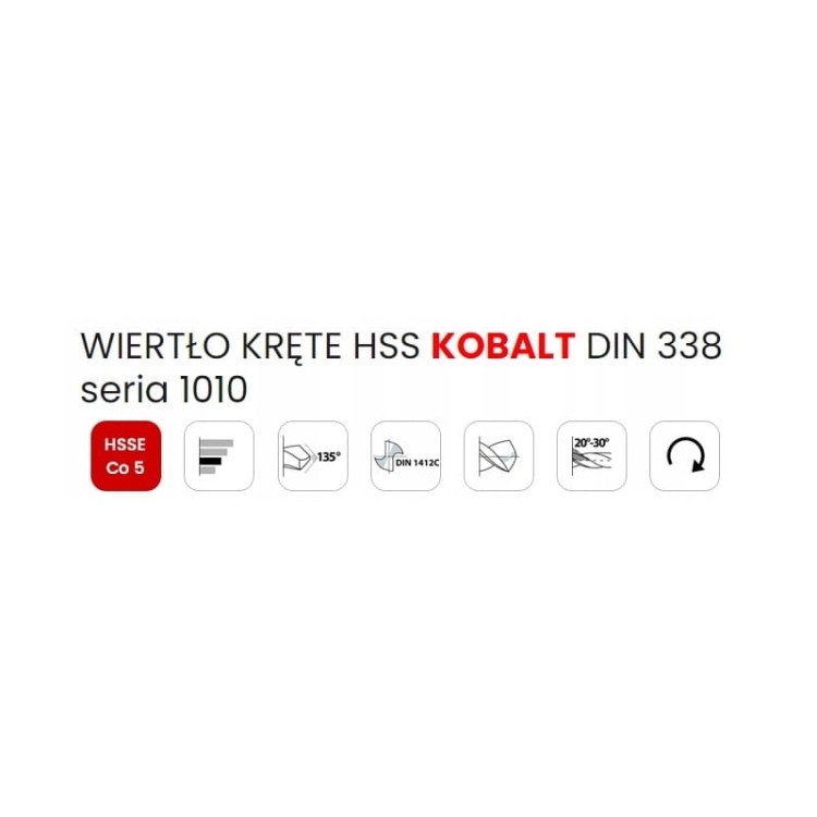 Bmm Wiertło Kręte Hss Kobalt Din 338 13 mm