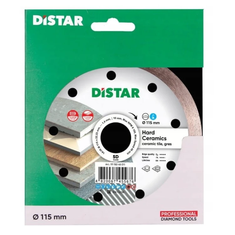 Distar Tarcza Diamentowa Hard Ceramics Do Ceramiki 115x1,4x10
