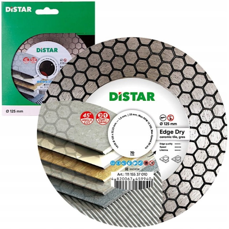 Distar Tarcza Diamentowa Edge Dry 125x1,6x25x22,23 Do Ceramiki I Gresu