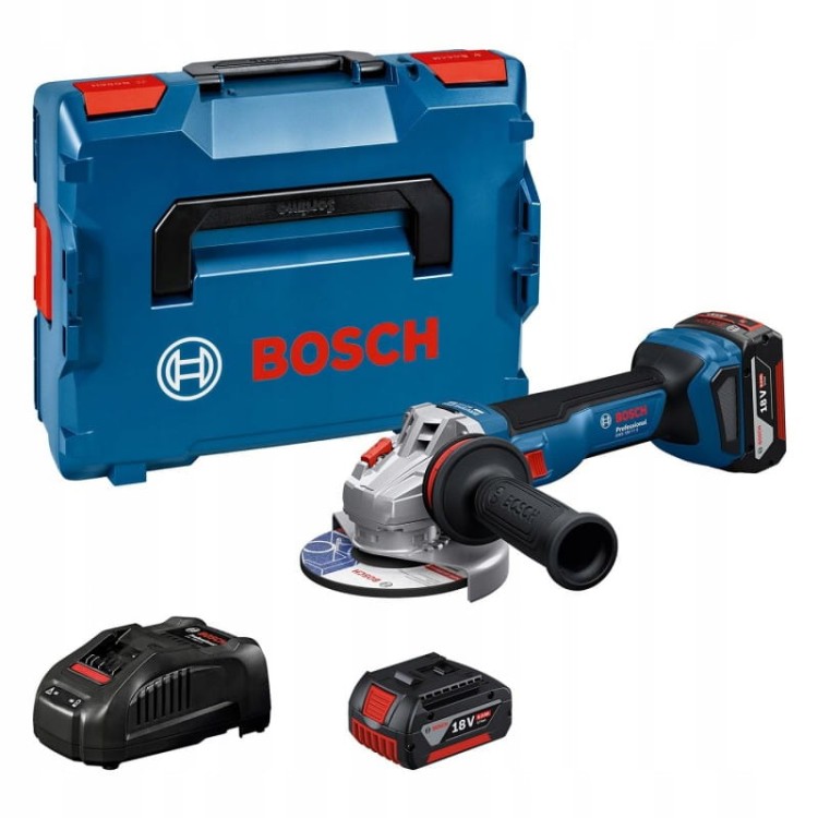 Bosch Gws 18v-11 S Szlifierka Kątowa 18v 125mm Regulacja 2x5ah L-boxx 1100w