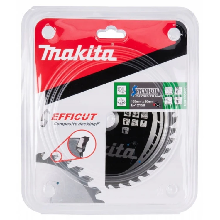 Makita e-12158 tarcza  do drewna efficut 165x20mm 40z do desek kompozytowych mdf