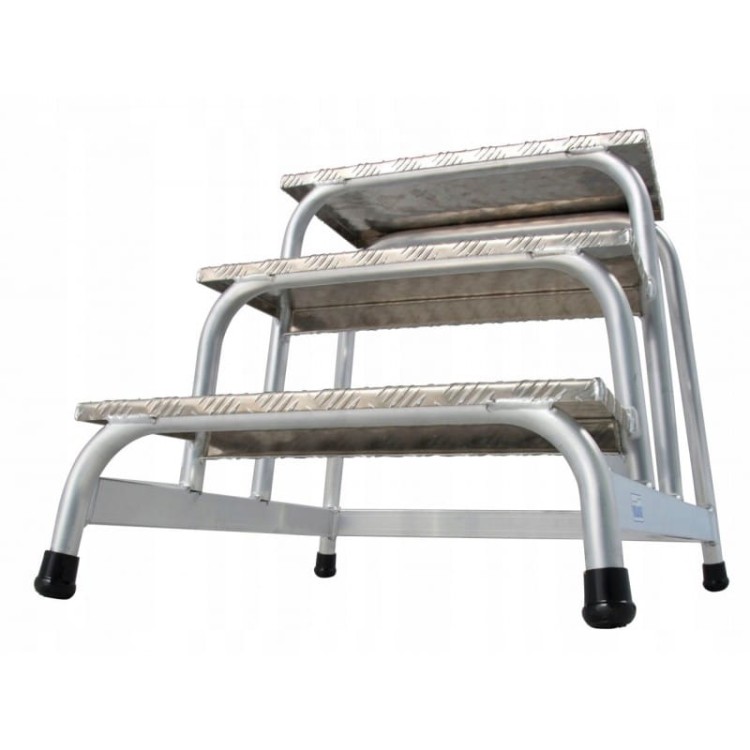 Krause 805034 aluminiowe schodki montażowe antypoślizgowe stopnie 1x3