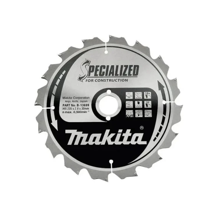 Makita b-13699 tarcza tnąca do desek konstr. 235 x 30 mm, 16z