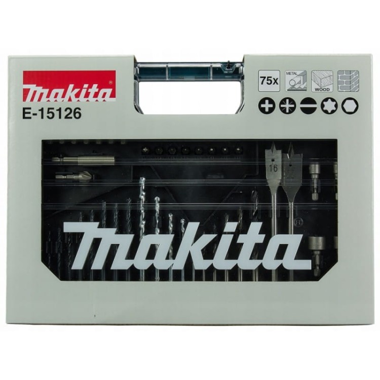Makita E-15126 Zestaw Wierteł I Bitów 75szt W Walizce Na Prezent