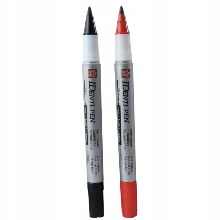 Sakura  identi-pen markery czarny czerwony do metalu ceramiki drewna