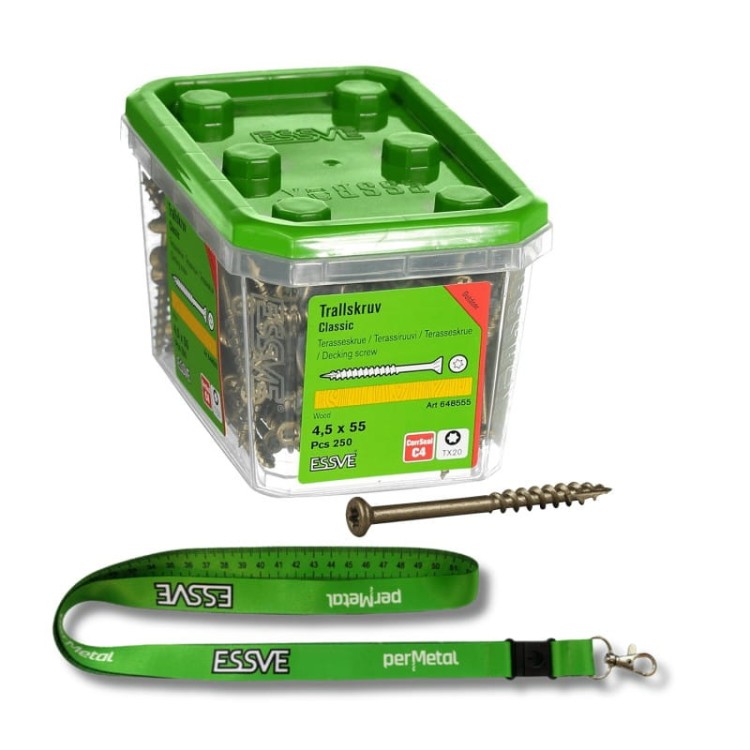 Wkręty tarasowe  ESSVE 4,5 x 55 mmClassic zestaw 250szt