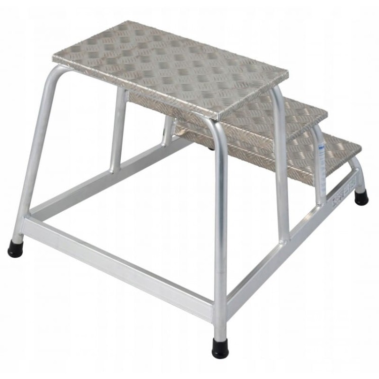 Krause 805034 aluminiowe schodki montażowe antypoślizgowe stopnie 1x3