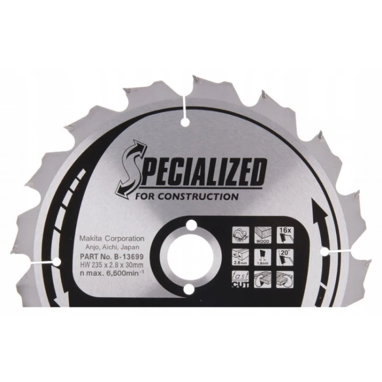 Makita b-13699 tarcza tnąca do desek konstr. 235 x 30 mm, 16z