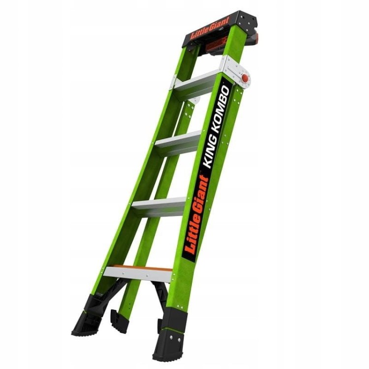 Litlle Giant King Kombo Industrial Drabina Nieprzewodząca 3w1 Przystawna Fiberglas 6+4 USA