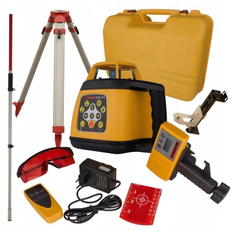 Niwelator Laserowy Laser Rotacyjny Lamigo Spin 210  Zestaw + Statyw Łata