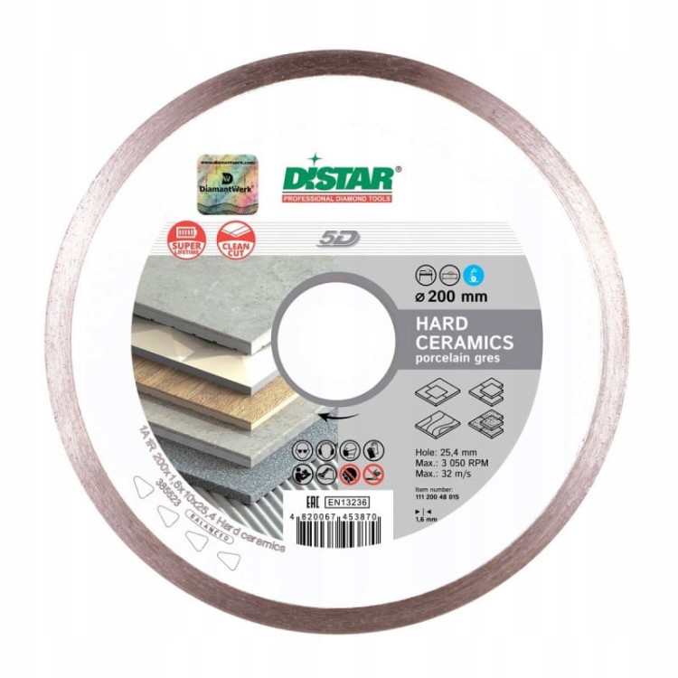 Distar Tarcza Diamentowa Hard Ceramics Do Ceramiki 125x1,4x10