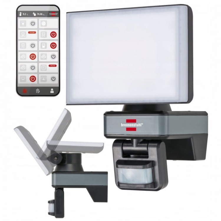 Brennenstuhl wf 2050p lampa led reflektor zewnętrzny 20w reg. Led czujnik ruchu wifi
