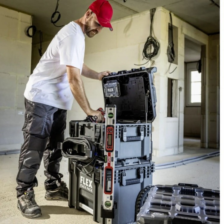 Flex tk-l sp set-1 zestaw 3 walizek transportowych mobilny warsztat  skrzynia narzędziowa na kólkach stack pack standard