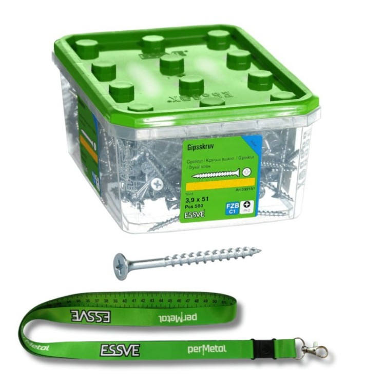 Zestaw wkrętów ocynk  essve 3,9 x 51 mm ph2 500szt