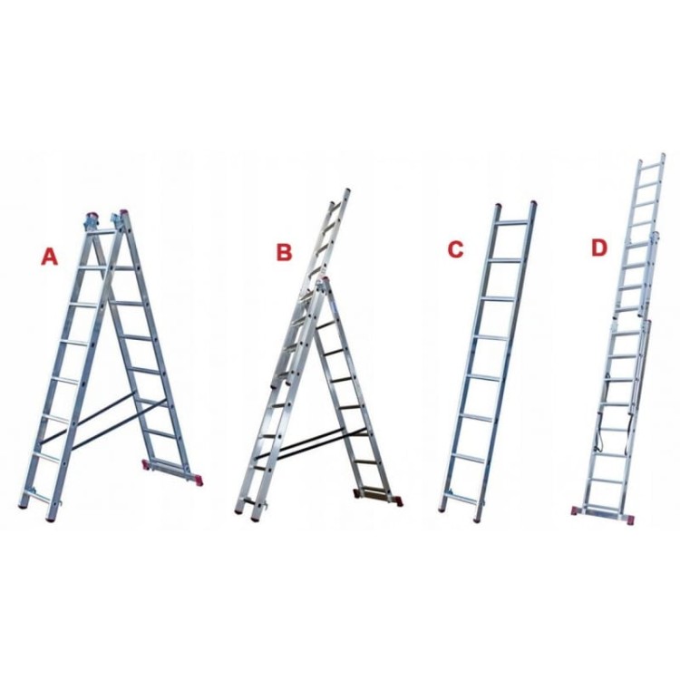 Krause 30375 drabina wielofunkcyjna codrda ze szczeblami 3x7 max 5,1m 150kg