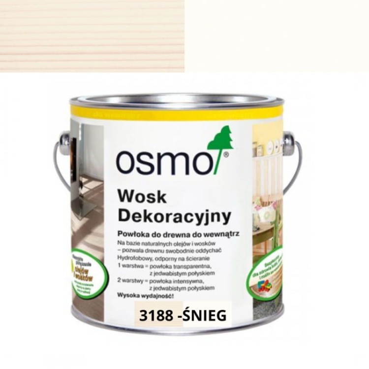Osmo wosk dekoracyjny transparent 3188 śnieg 2,5l