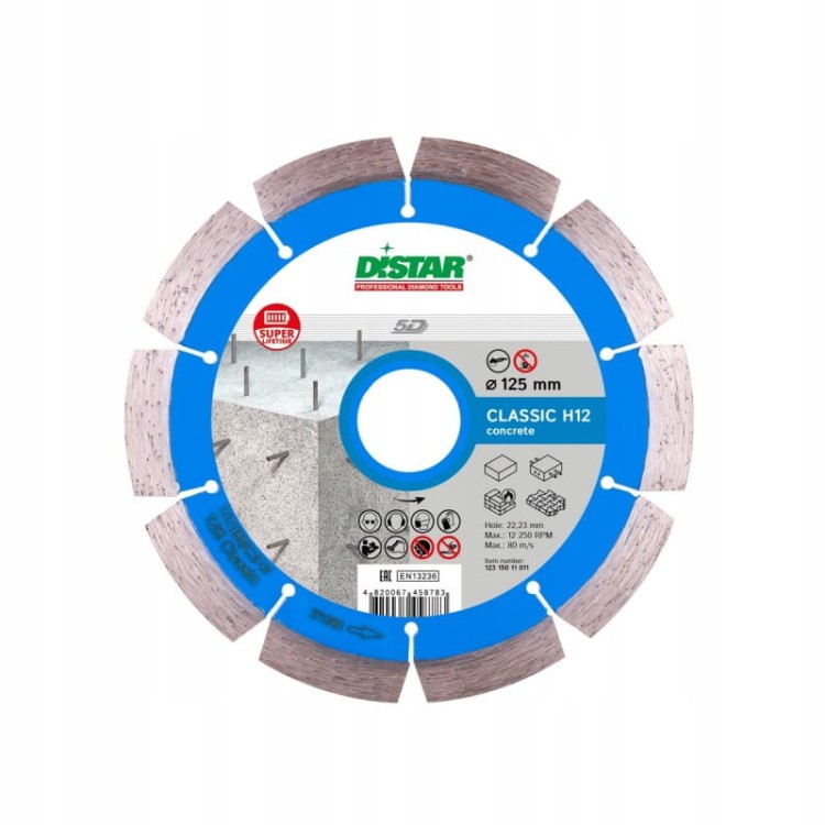 Distar Tarcza Diamentowa Do Betonu Classic H12 125x2,2