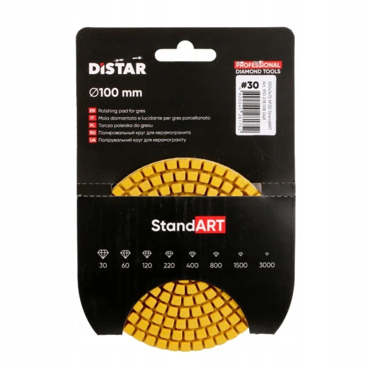 Distar Dysk Diamentowy Polerski Standart Do Ceramiki 100x3x15 Gradacja 30