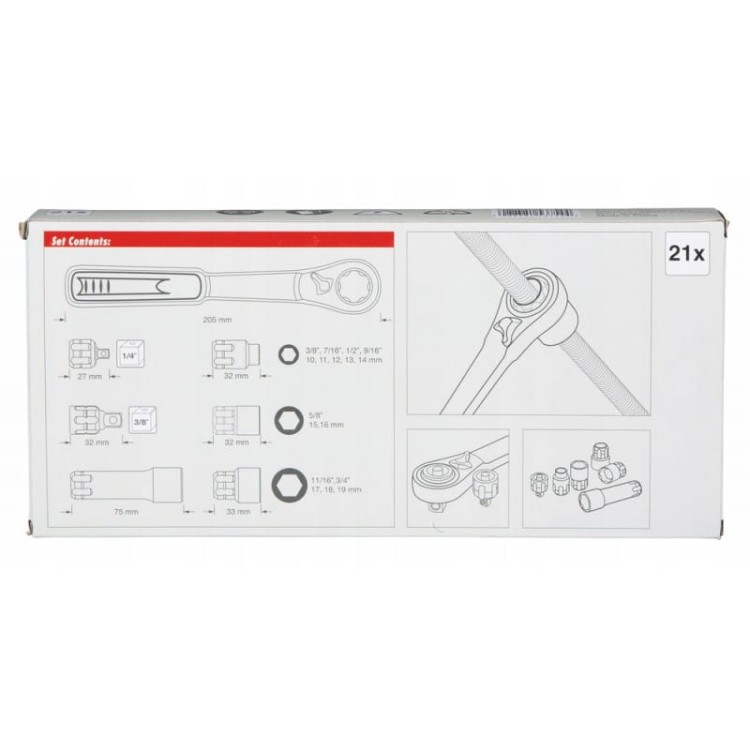 Makita b-65604 zestaw nasadek przelotowych z adapterami w walizce