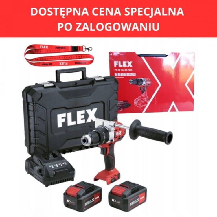 Flex wiertarko wkrętarka udarowa pd 2g 18.0-ec fs55bc/5.0 75nm 2xaku 18v