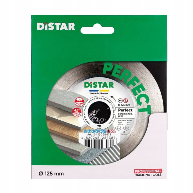 Distar Tarcza Diamentowa do cięcia gresu Perfect 125x1,5x25x22,23h