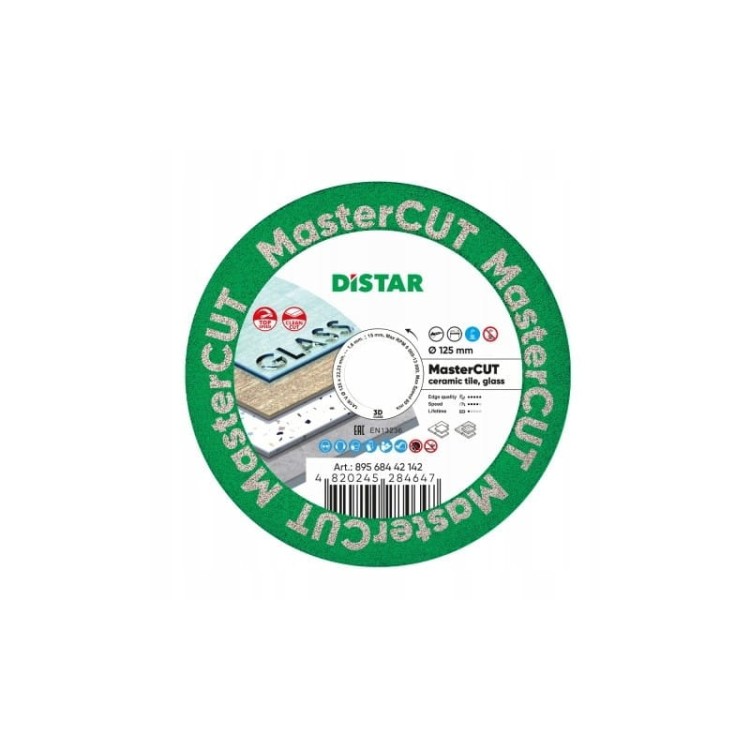 Distar Tarcza Diamentowa Mastercut 125x1,6/1,0x15x2 Ceramika Na Sucho Mokro