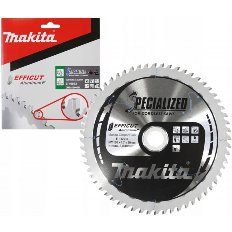 Makita e-16863 tarcza do metalu efficut 190x30mm 60z do aluminium