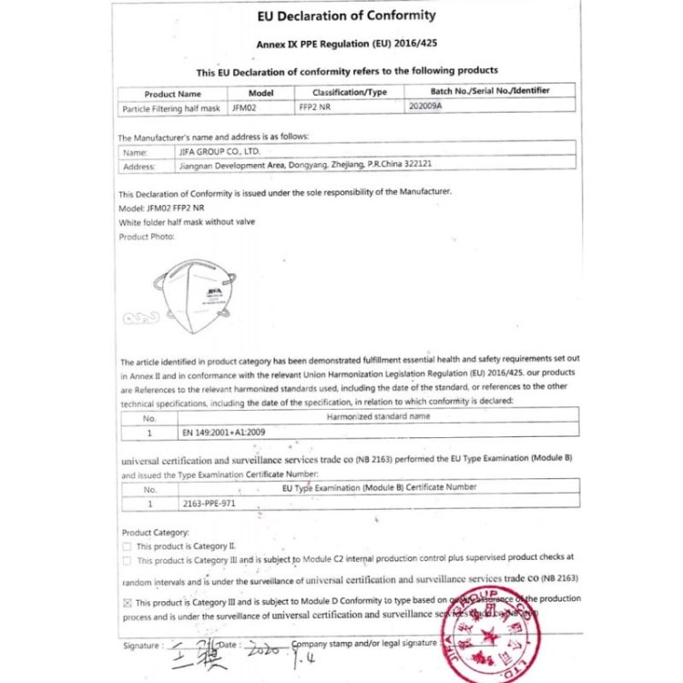 Maska ochronna FFP2 Scheppach - zestaw 3szt