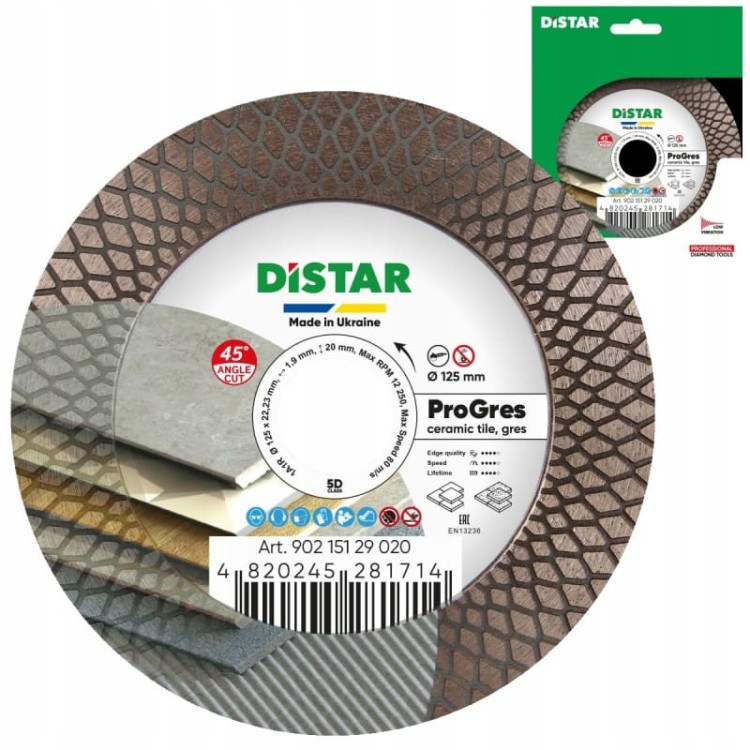 Distar Tarcza Diamentowa Pro Gres Do Gresu I Ceramiki 125x1,9x8