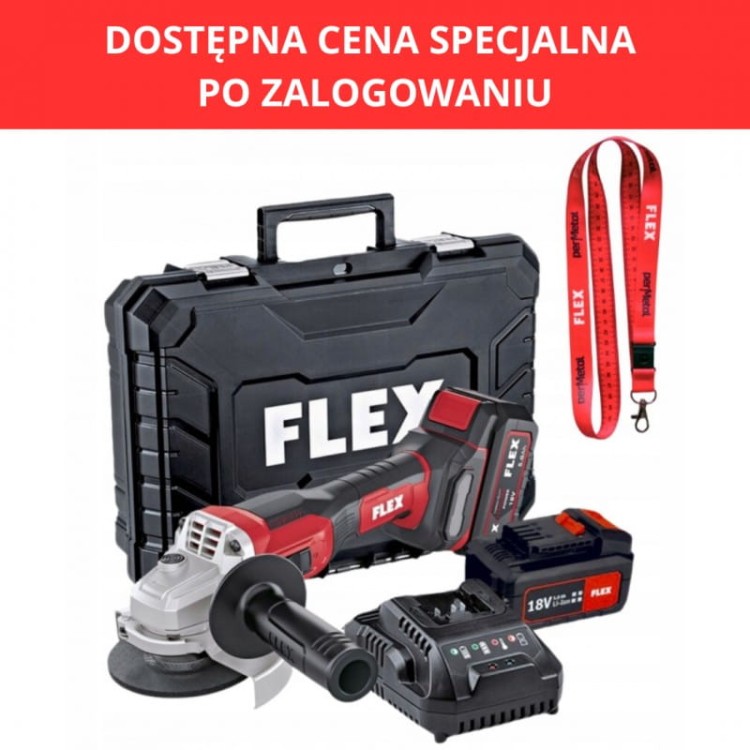 Flex szlifierka kątowa  akumulatorowa l 125 18.0-ec ld/5.0 set 125mm 2xaku 5.0ah 18v