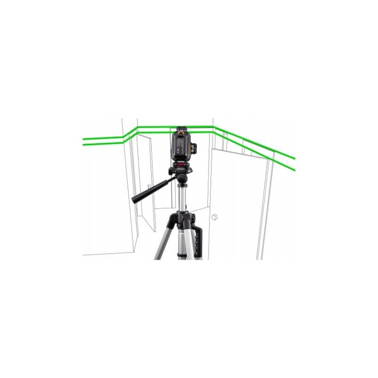 Laser Liniowy Samopoziomuący Zielony Lamigo Cross 4d + Kolumna Rozporowa