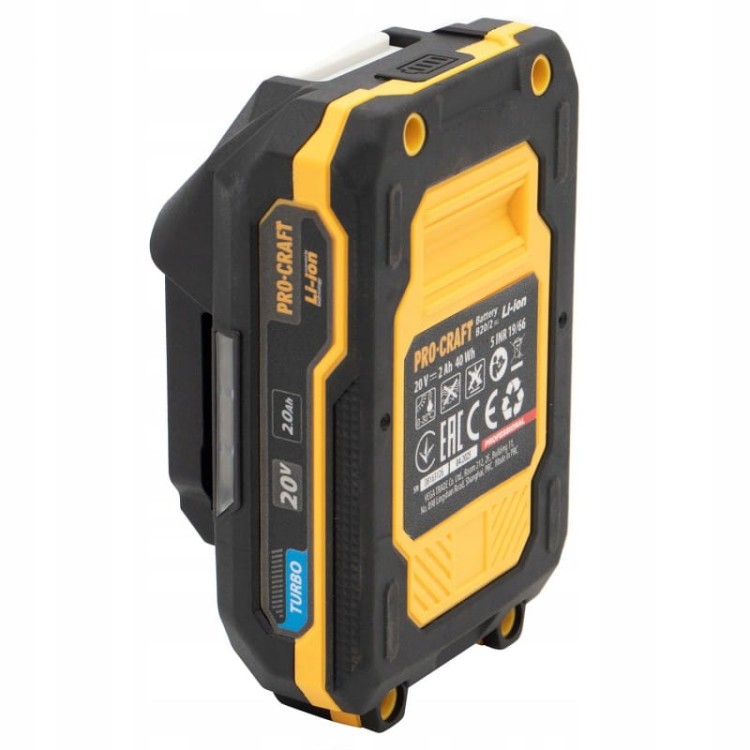 Procraft Pbc Set-1 Zestaw 2 Akumulatory 20v 2ah + Ładowarka Li-ion